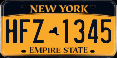 NY license plate HFZ1345