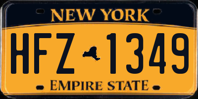NY license plate HFZ1349