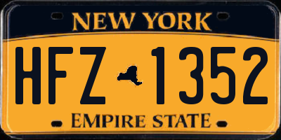 NY license plate HFZ1352