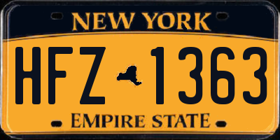 NY license plate HFZ1363