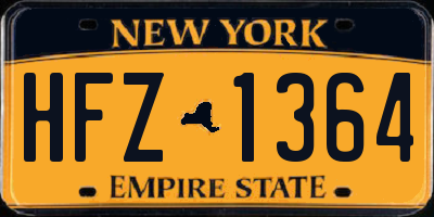 NY license plate HFZ1364