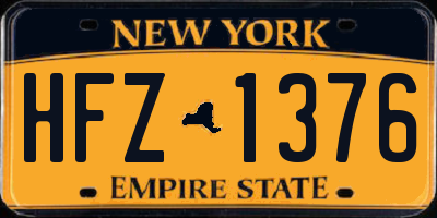 NY license plate HFZ1376