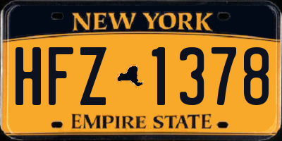 NY license plate HFZ1378