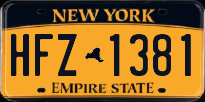 NY license plate HFZ1381