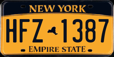 NY license plate HFZ1387
