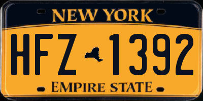 NY license plate HFZ1392