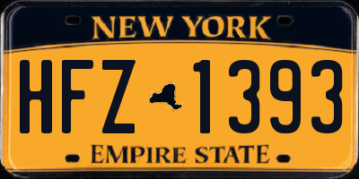 NY license plate HFZ1393