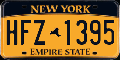 NY license plate HFZ1395