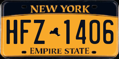 NY license plate HFZ1406
