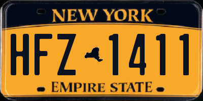 NY license plate HFZ1411