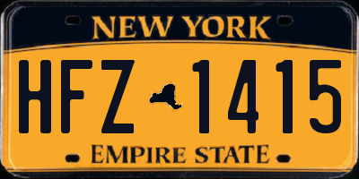 NY license plate HFZ1415