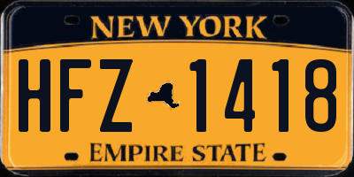 NY license plate HFZ1418