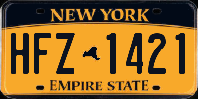 NY license plate HFZ1421