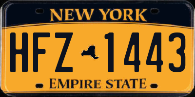 NY license plate HFZ1443