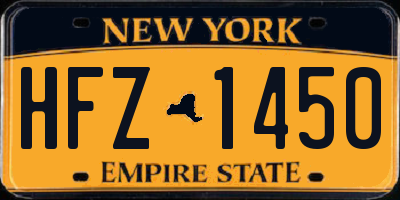NY license plate HFZ1450