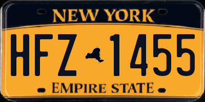 NY license plate HFZ1455