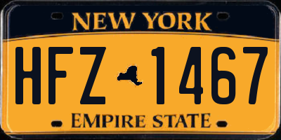 NY license plate HFZ1467