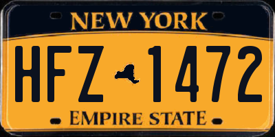 NY license plate HFZ1472