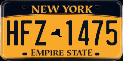 NY license plate HFZ1475