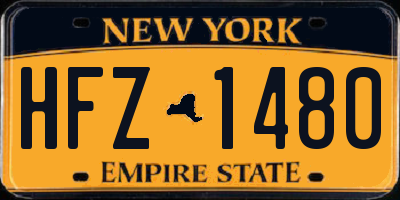 NY license plate HFZ1480