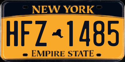 NY license plate HFZ1485