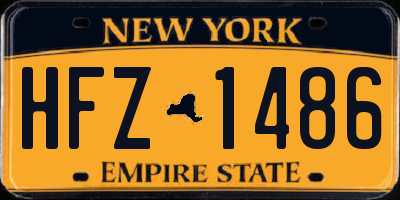 NY license plate HFZ1486