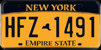 NY license plate HFZ1491
