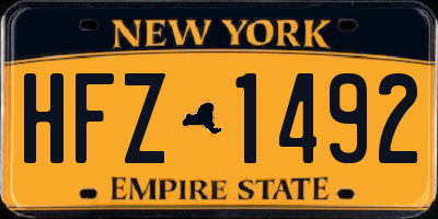 NY license plate HFZ1492