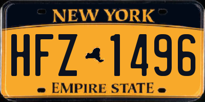 NY license plate HFZ1496