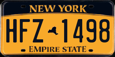 NY license plate HFZ1498