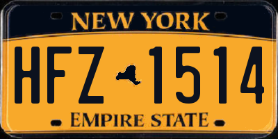 NY license plate HFZ1514