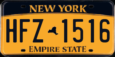 NY license plate HFZ1516
