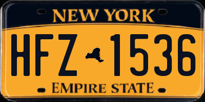 NY license plate HFZ1536