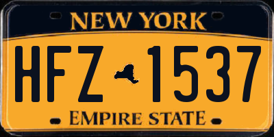 NY license plate HFZ1537