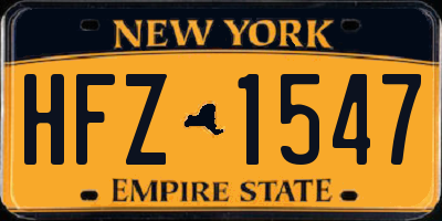 NY license plate HFZ1547