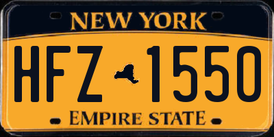 NY license plate HFZ1550