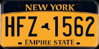 NY license plate HFZ1562