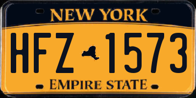 NY license plate HFZ1573