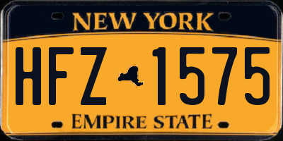 NY license plate HFZ1575
