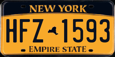 NY license plate HFZ1593