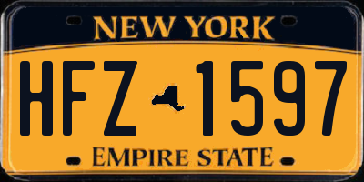 NY license plate HFZ1597