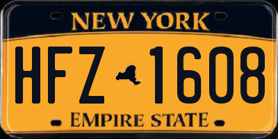 NY license plate HFZ1608