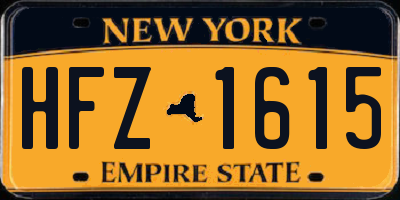 NY license plate HFZ1615