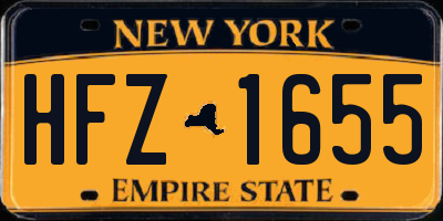 NY license plate HFZ1655