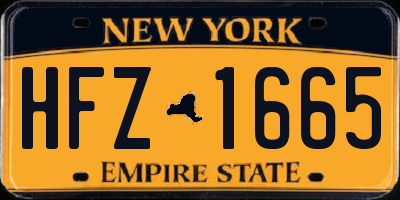 NY license plate HFZ1665