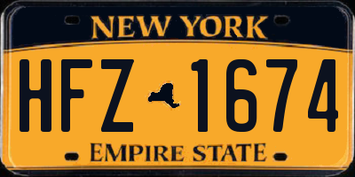 NY license plate HFZ1674