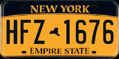NY license plate HFZ1676
