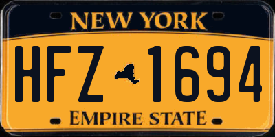 NY license plate HFZ1694