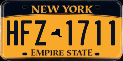 NY license plate HFZ1711