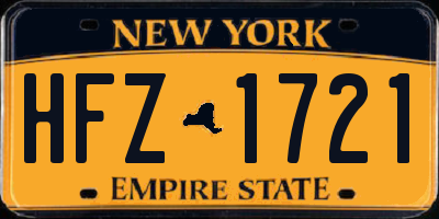 NY license plate HFZ1721